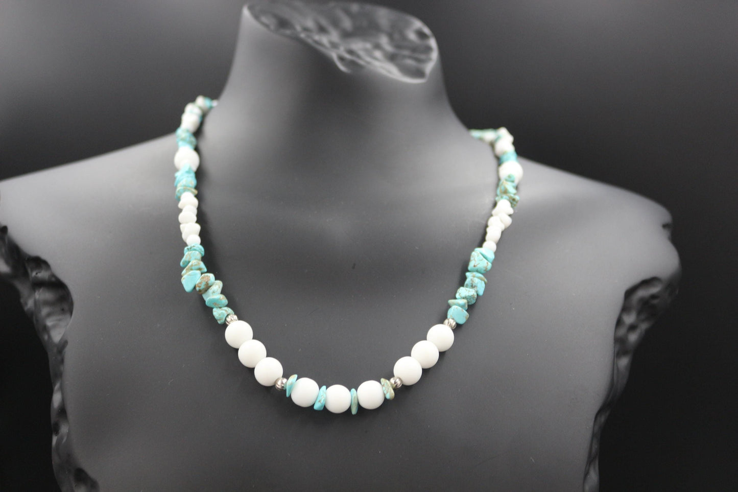 Handmade Natural Gemstone Necklace - "Arctic Breeze"