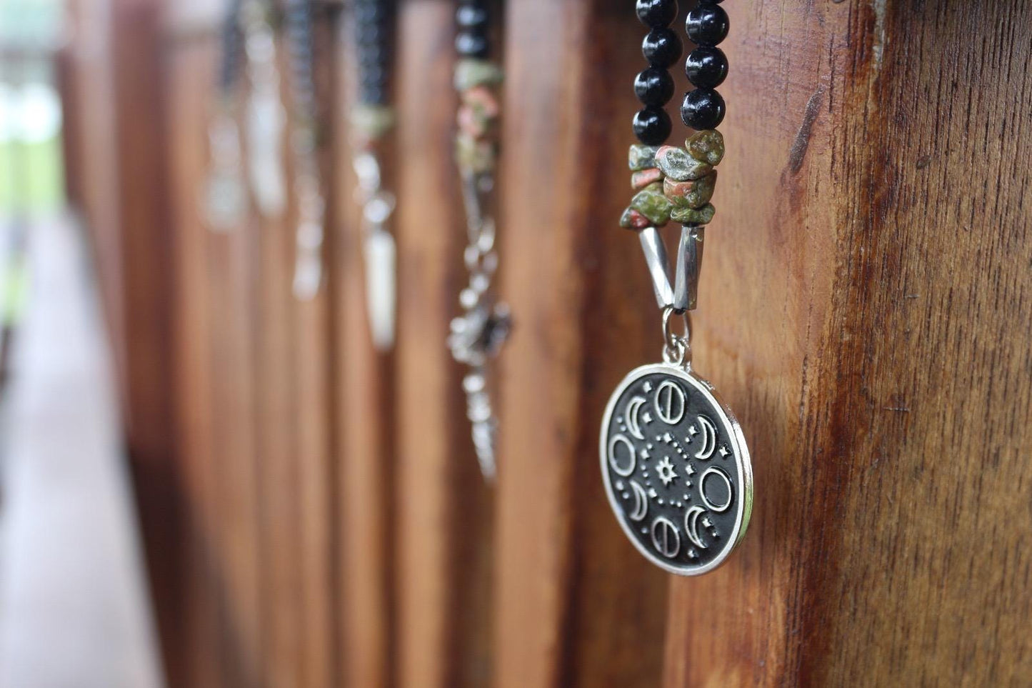 Handmade Unakite Natural Stone Men's Necklace – Special Design, Casual Style, Unique Collection