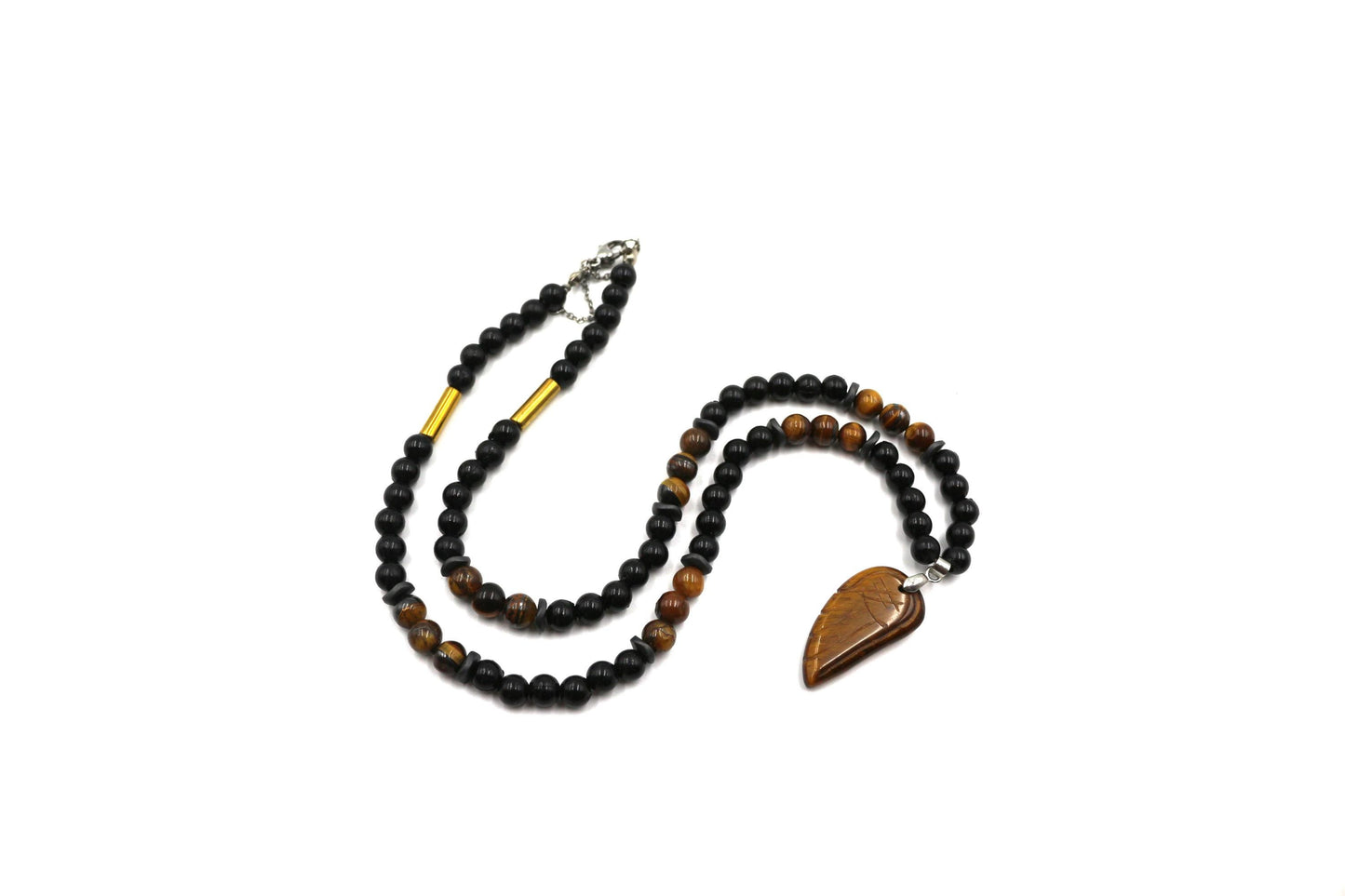 Handmade Tiger's Eye Necklace: Natural Stone Pendant, Unique Design