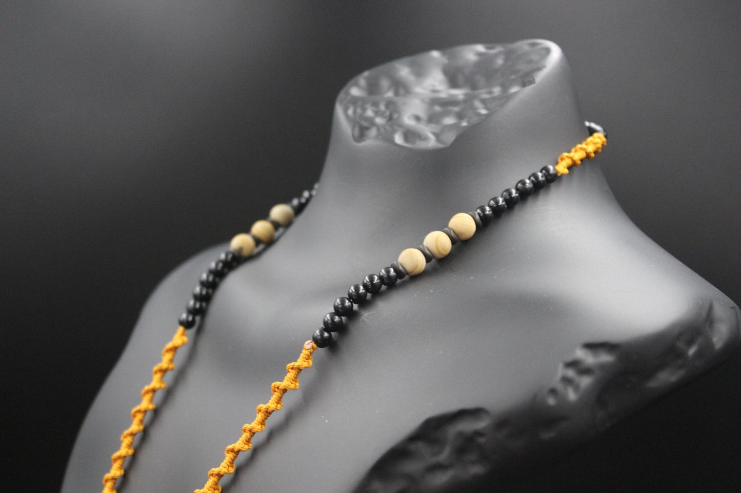 Citrine, Agate and Hand-Woven Necklace - "Sunlight" - Artisan Crafted