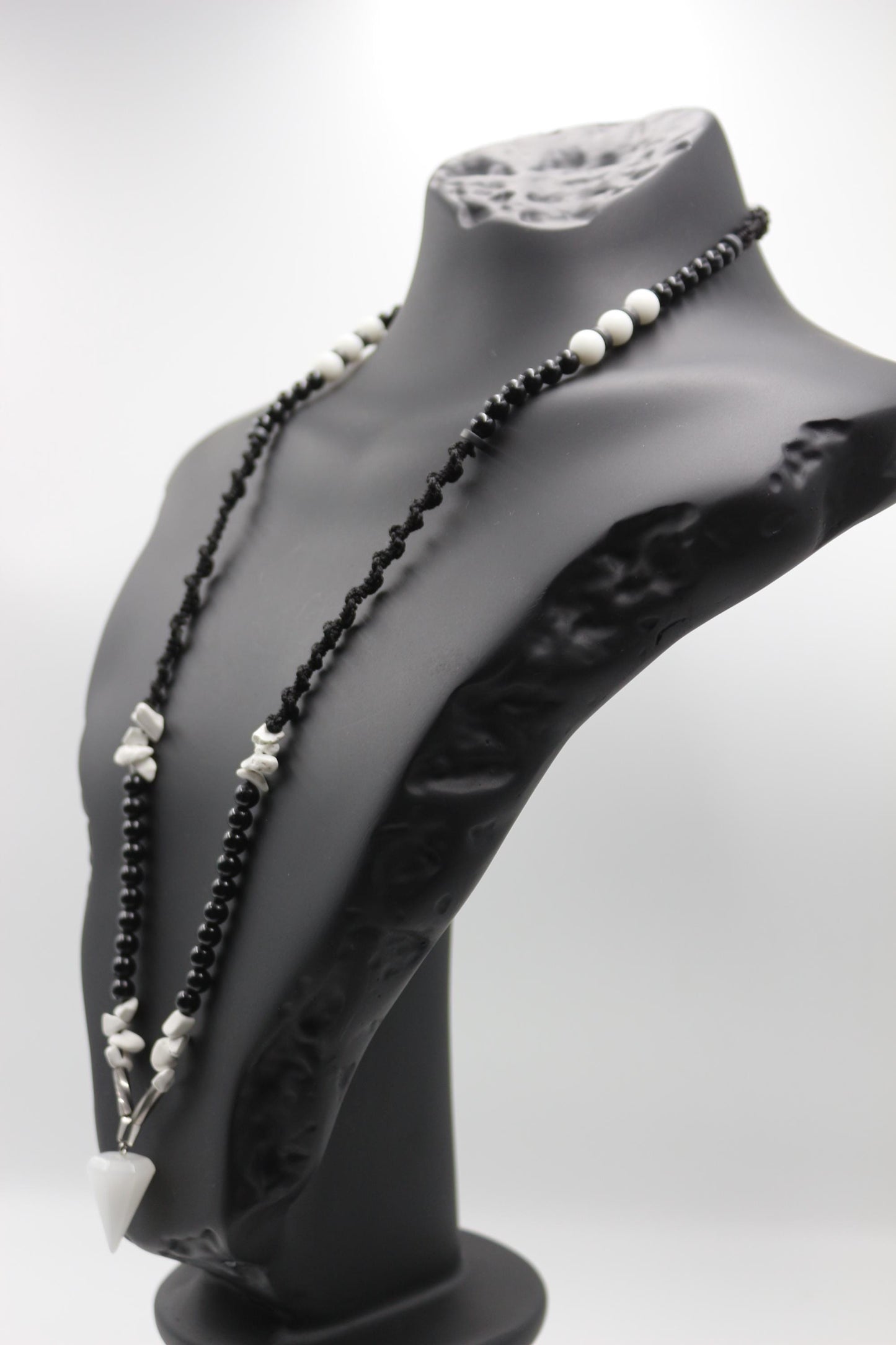 Handmade Quartz and White Howlite Stone Necklace