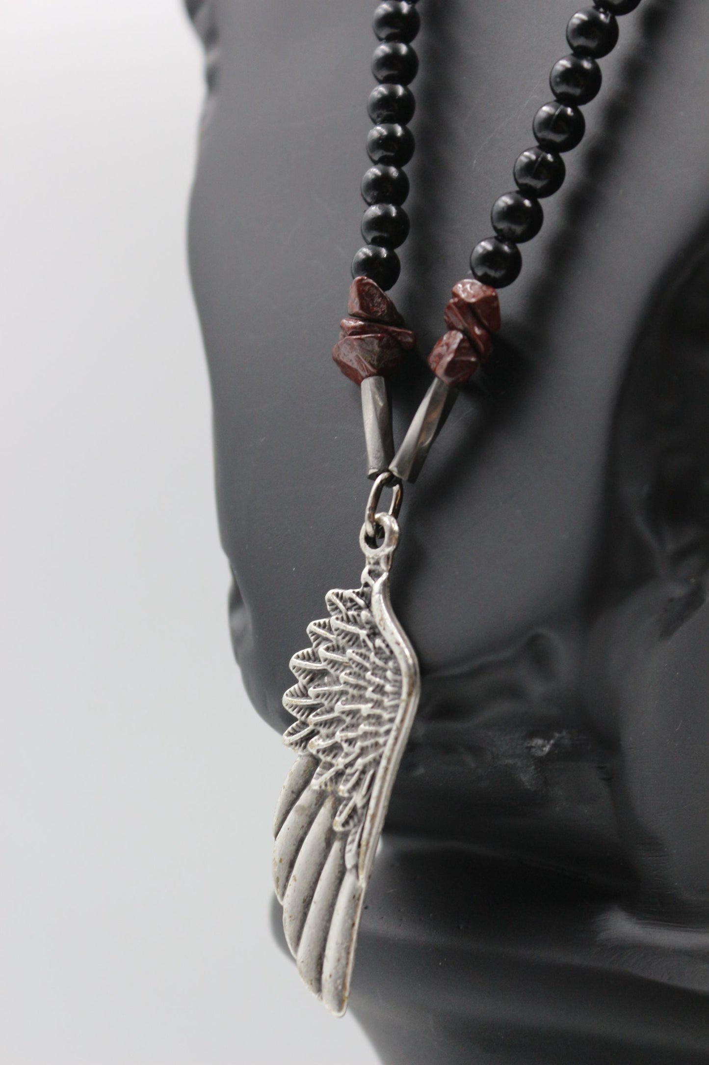 Red Jasper and Symbolic Pendant - Handmade Necklace