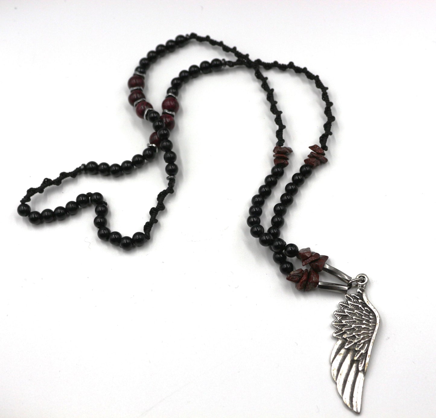 Red Jasper and Symbolic Pendant - Handmade Necklace