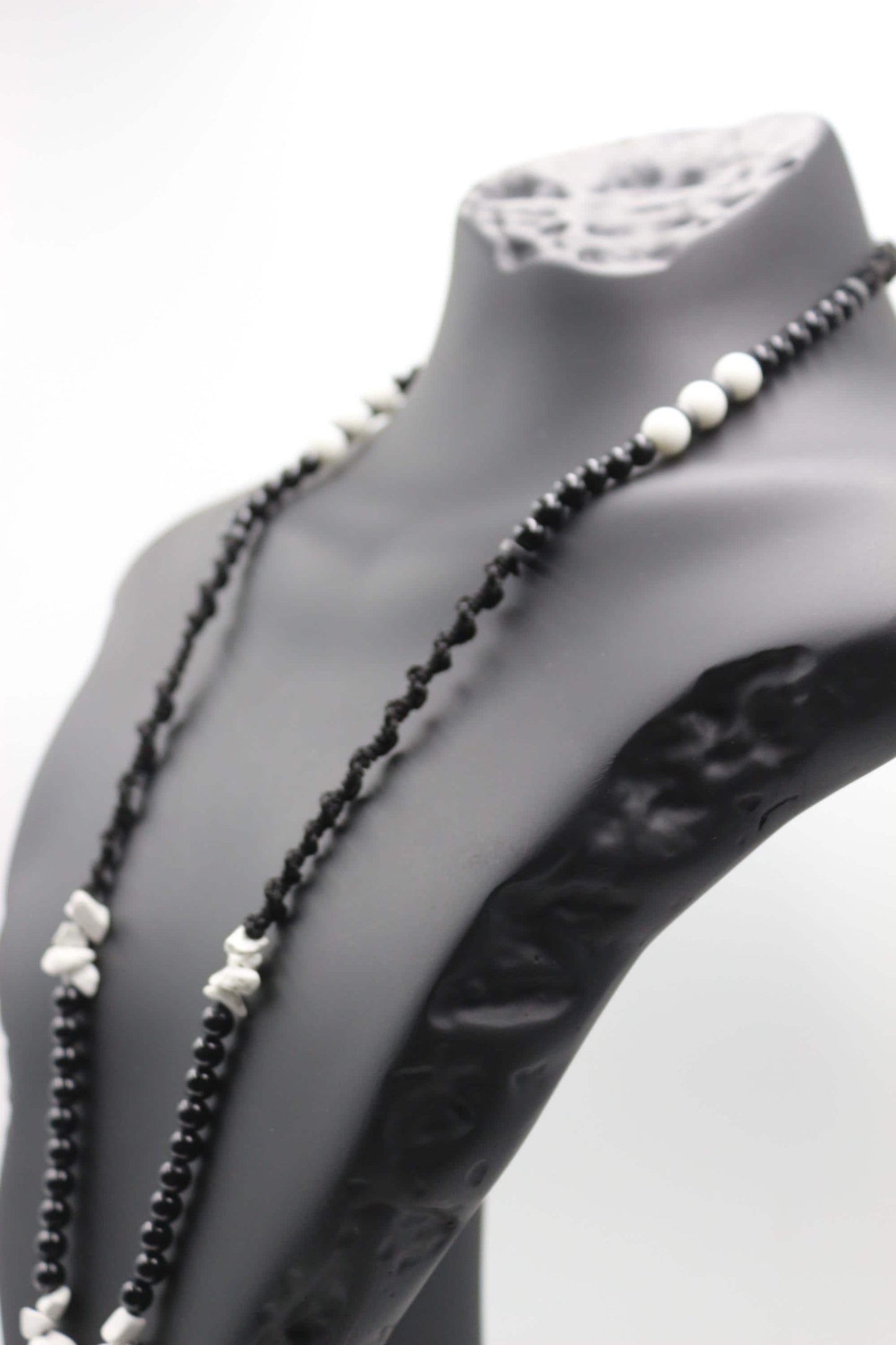 Handmade Quartz and White Howlite Stone Necklace