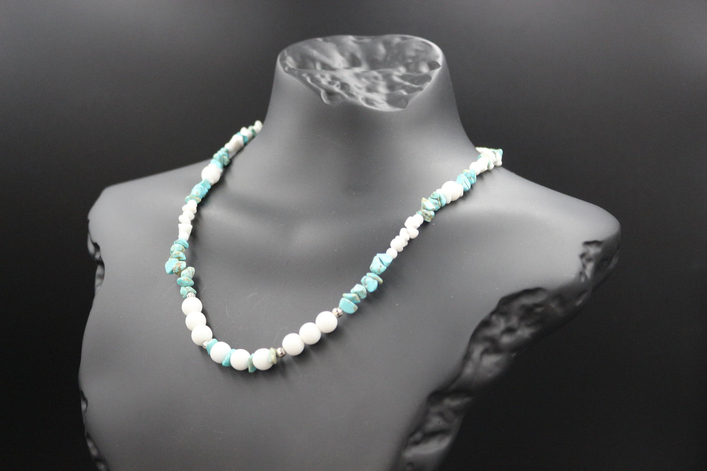 Handmade Natural Gemstone Necklace - "Arctic Breeze"