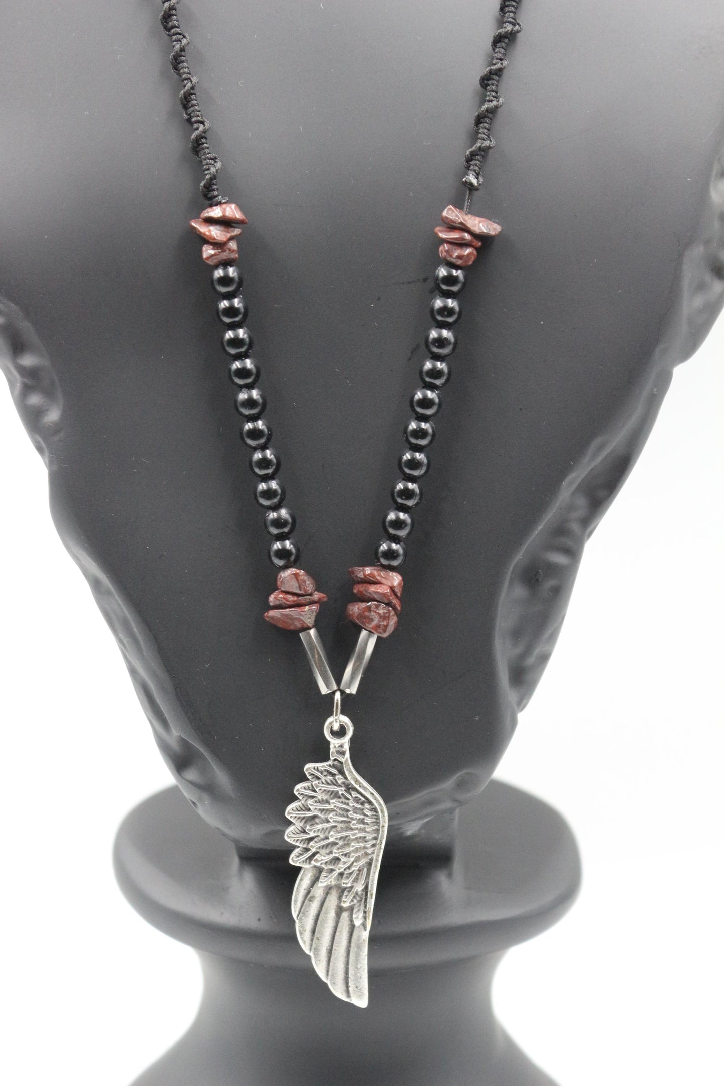 Red Jasper and Symbolic Pendant - Handmade Necklace