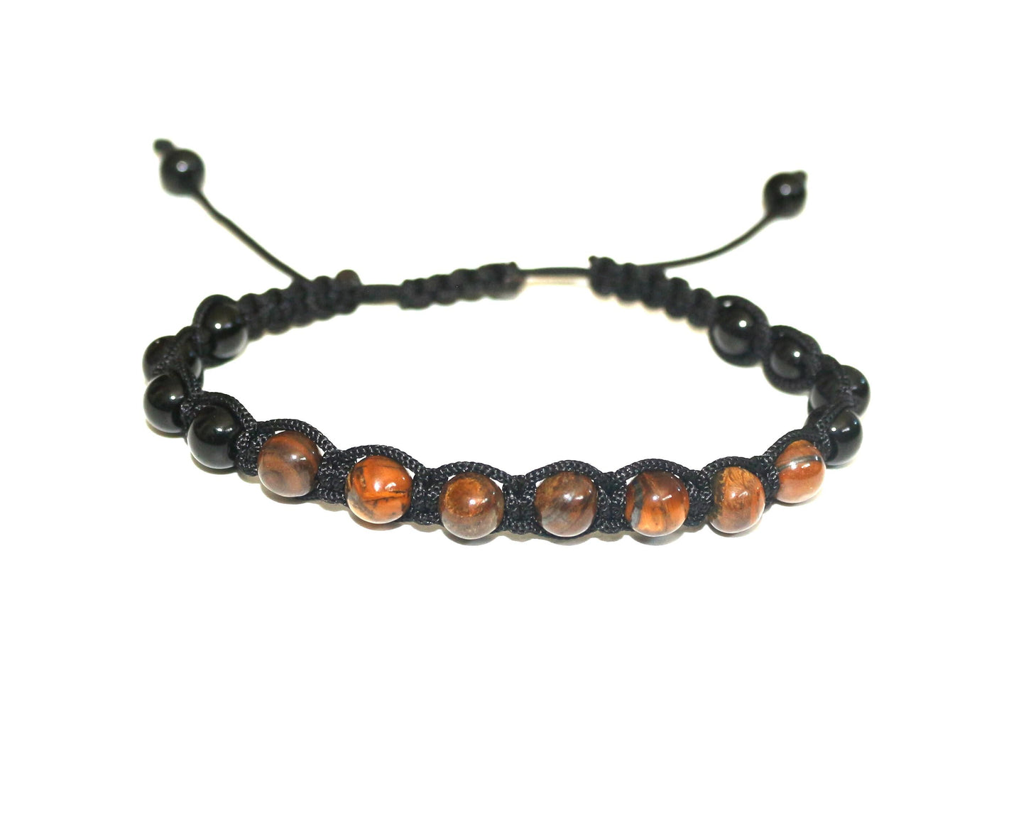 Bracelet - Handmade with Tiger's Eye and Onyx