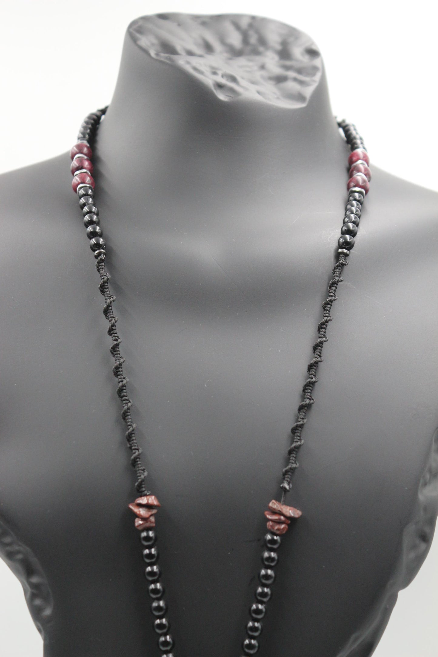 Red Jasper and Symbolic Pendant - Handmade Necklace
