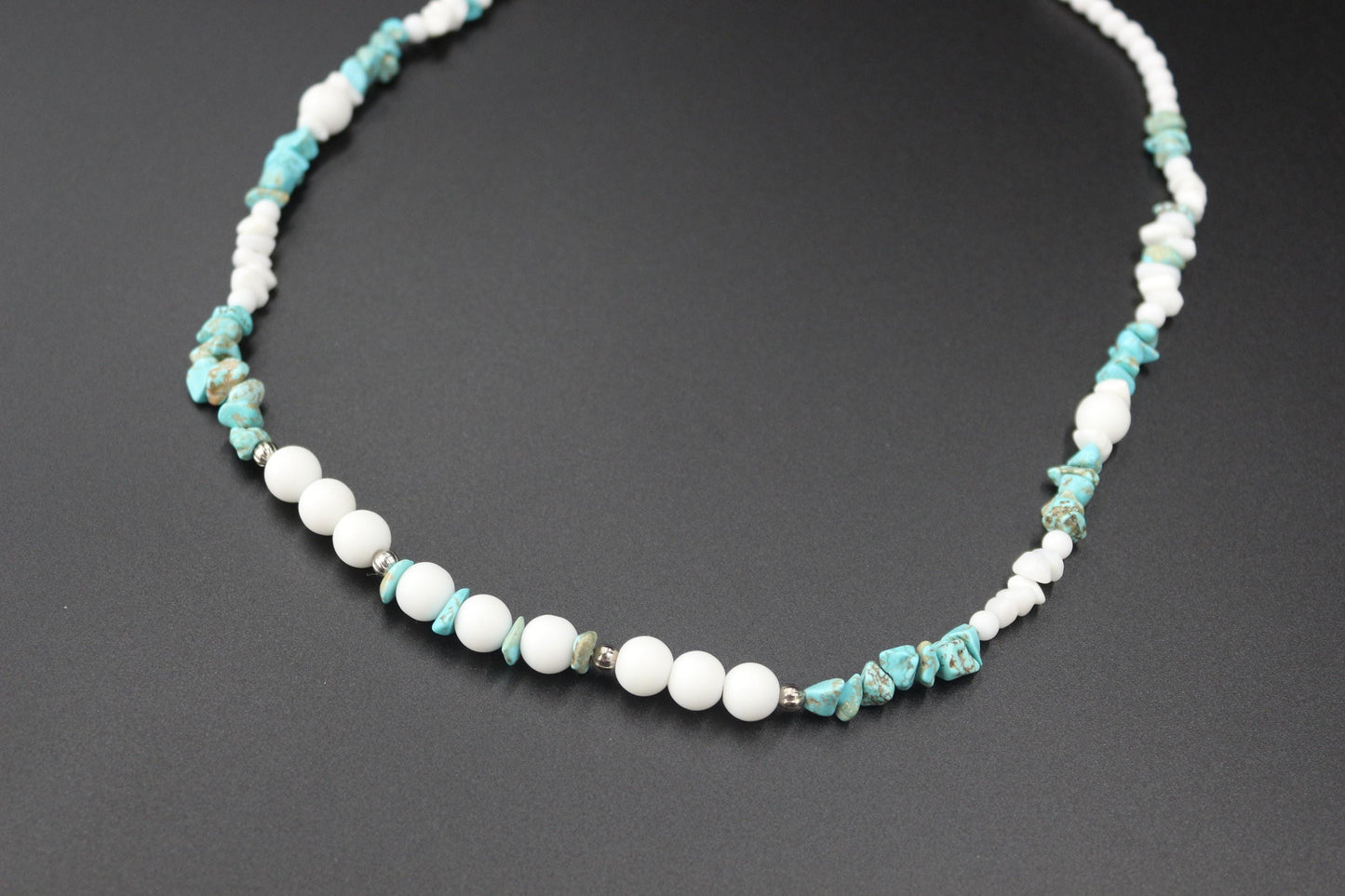 Handmade Natural Gemstone Necklace - "Arctic Breeze"