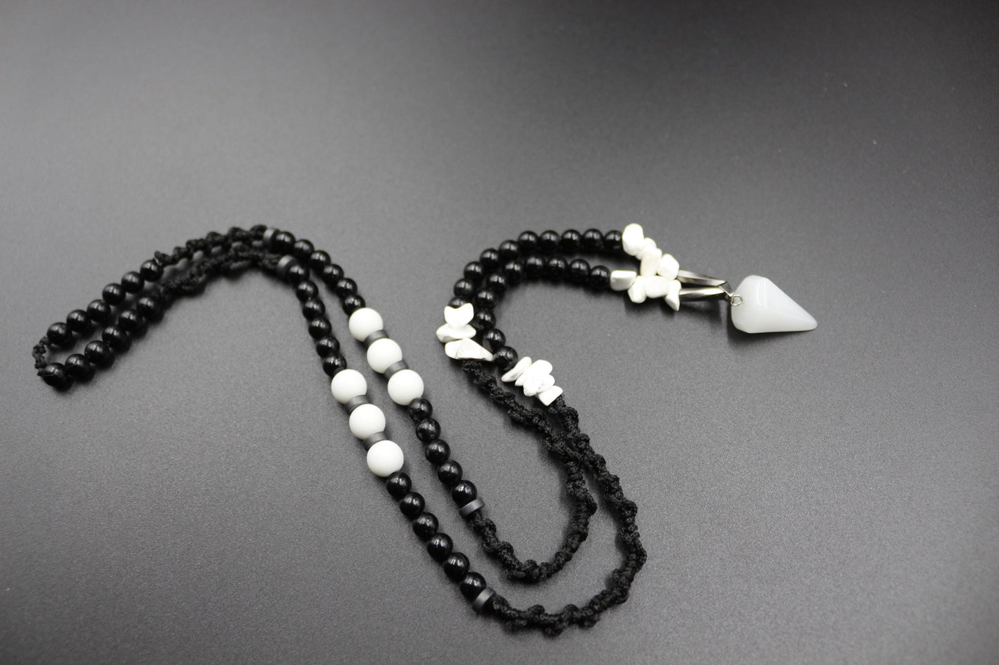 Handmade Quartz and White Howlite Stone Necklace