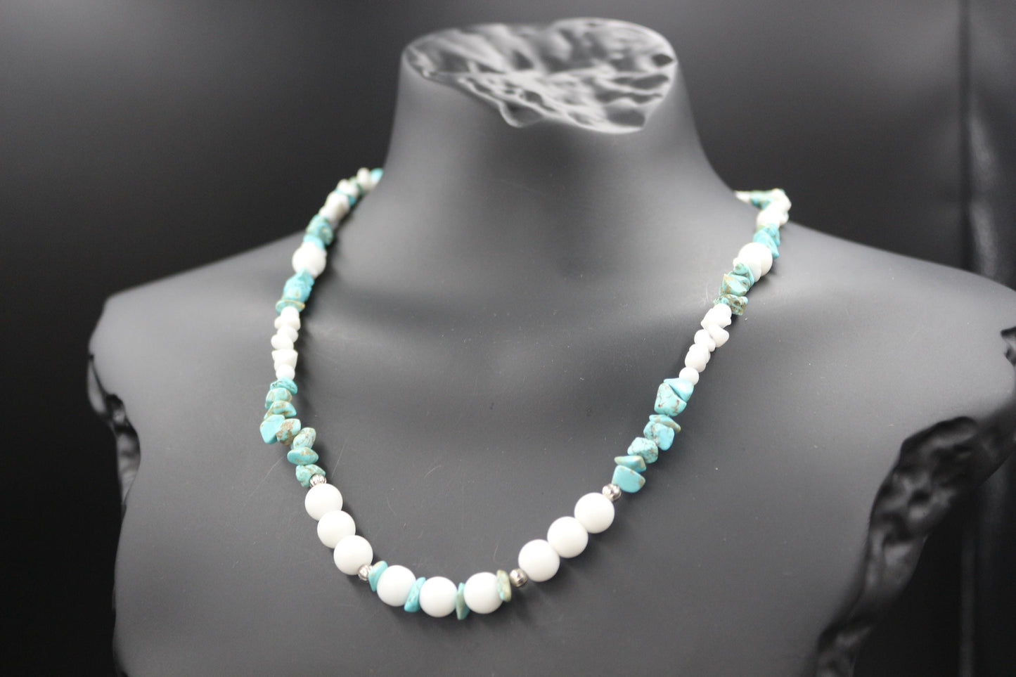 Handmade Natural Gemstone Necklace - "Arctic Breeze"