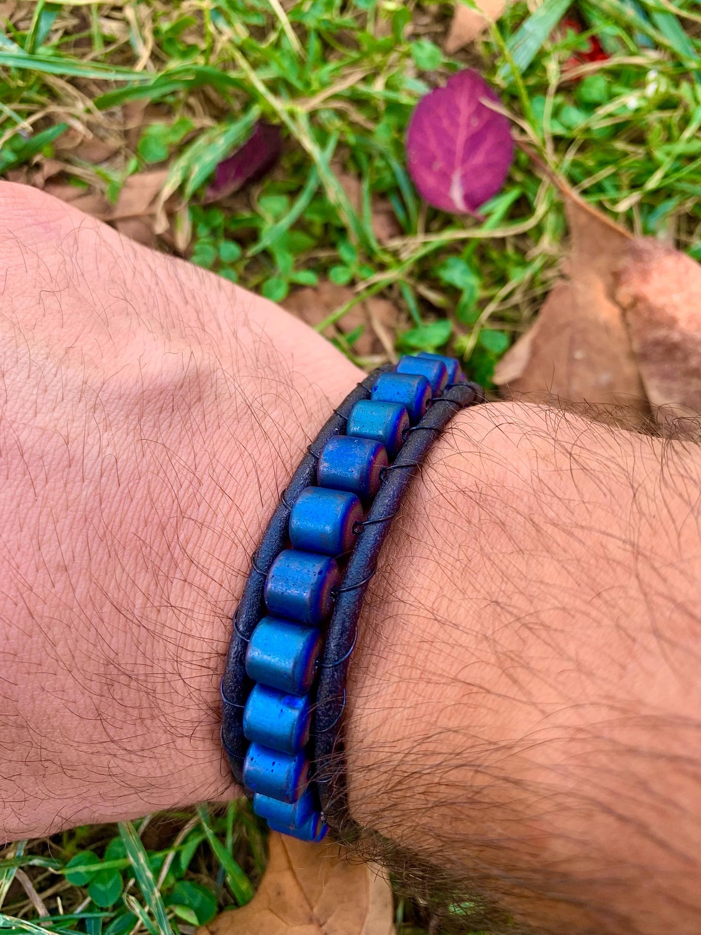Men's Hematite Bracelet: Natural Stone, Minimalist Energy Jewelry
