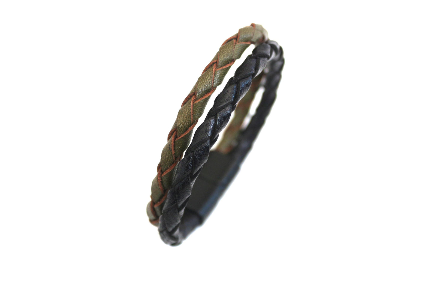 Handmade from Genuine Leather in Casual Style Bracelet Double Braid