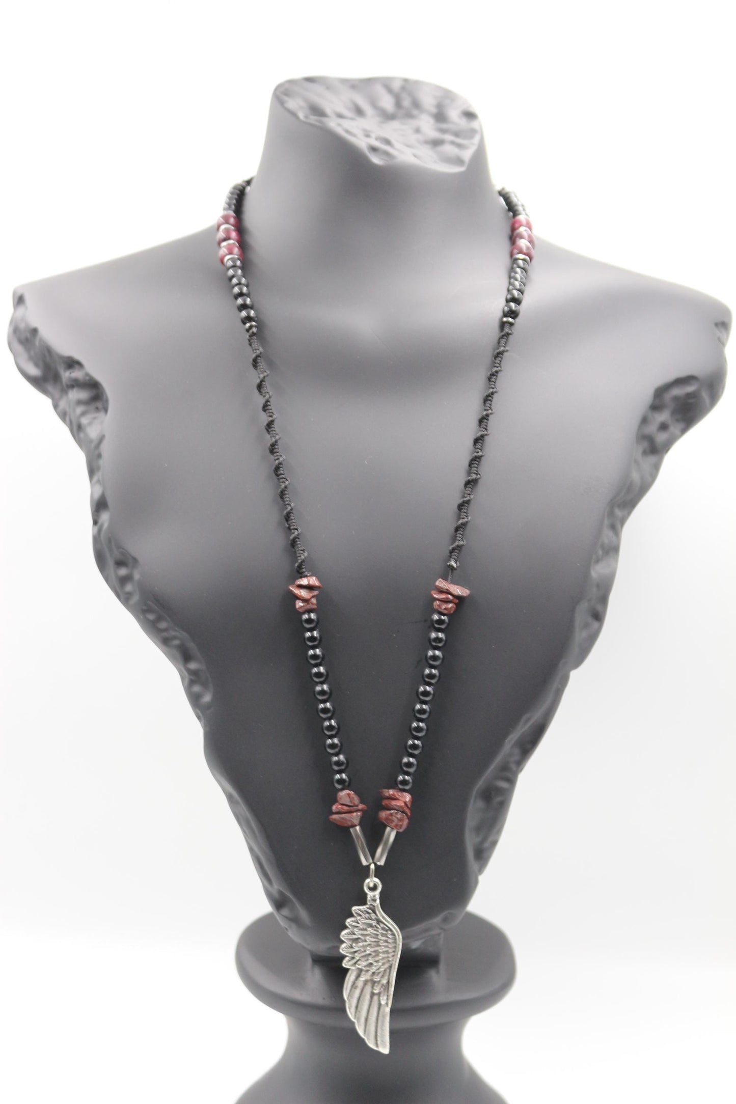 Red Jasper and Symbolic Pendant - Handmade Necklace