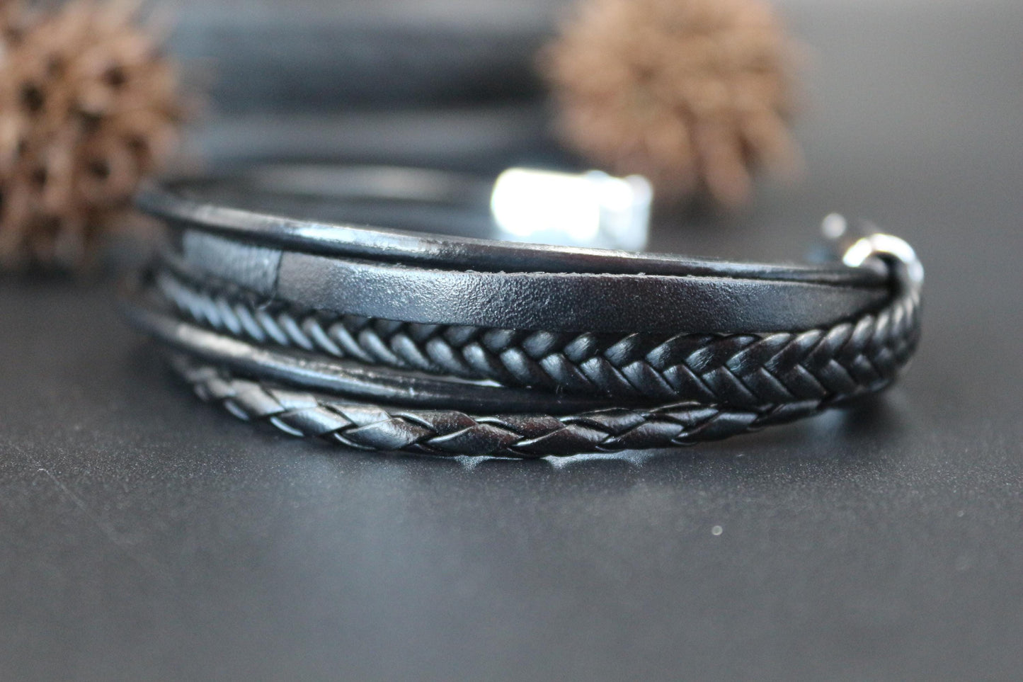 Men's Bracelet - Genuine Leather, Handmade