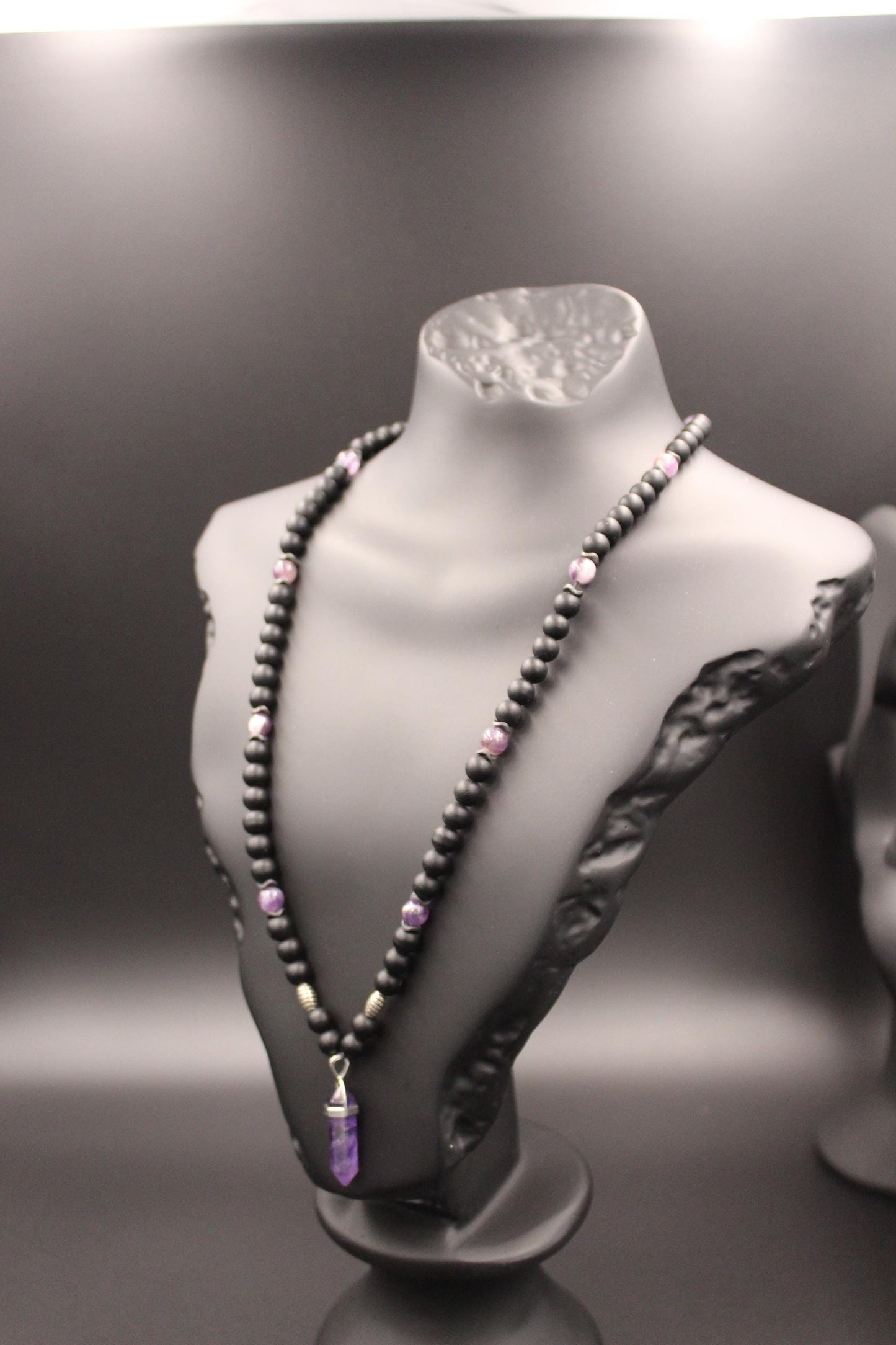 Handmade Unisex Amethyst Necklace – Natural and Stylish Design