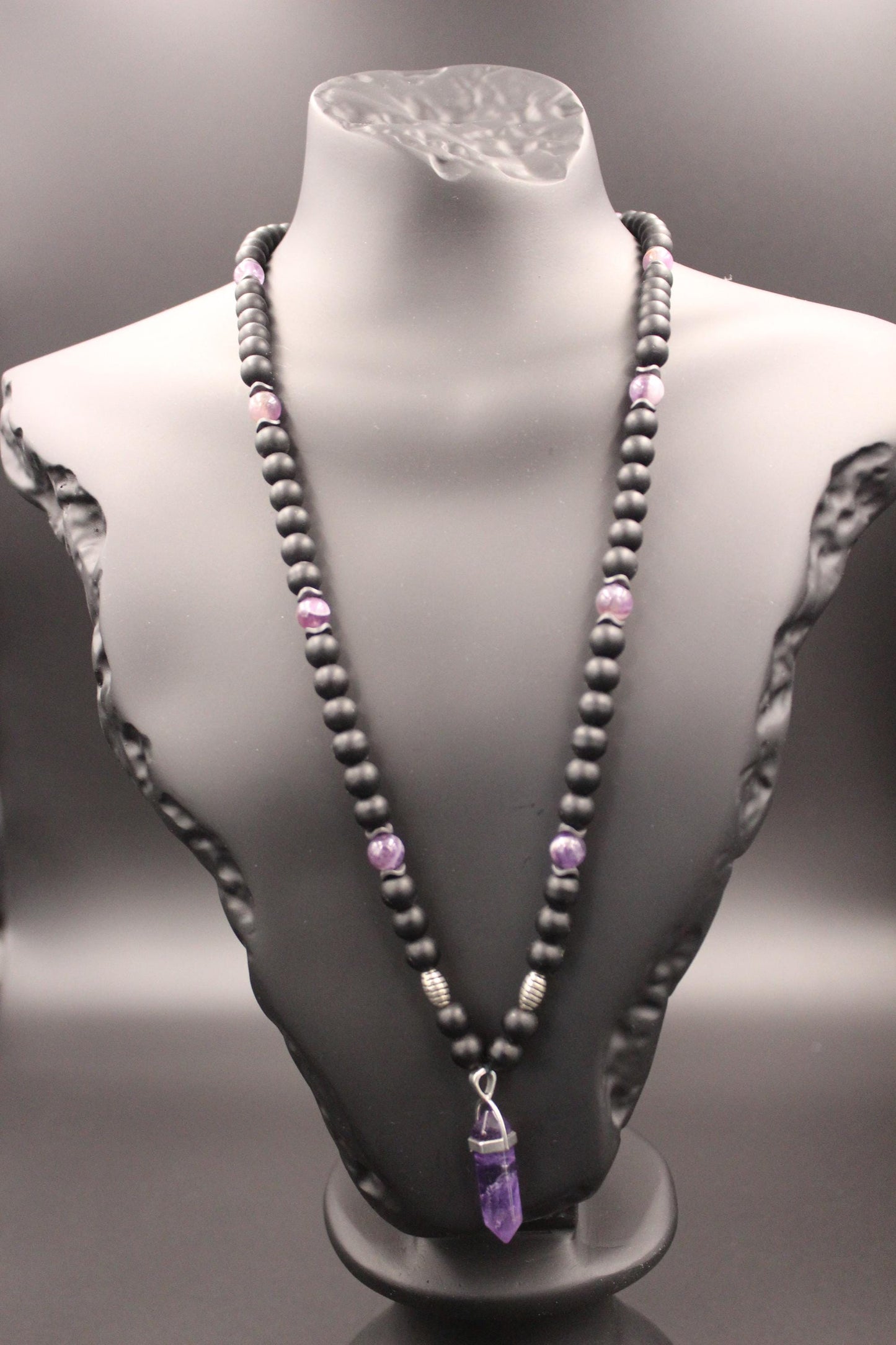 Handmade Unisex Amethyst Necklace – Natural and Stylish Design