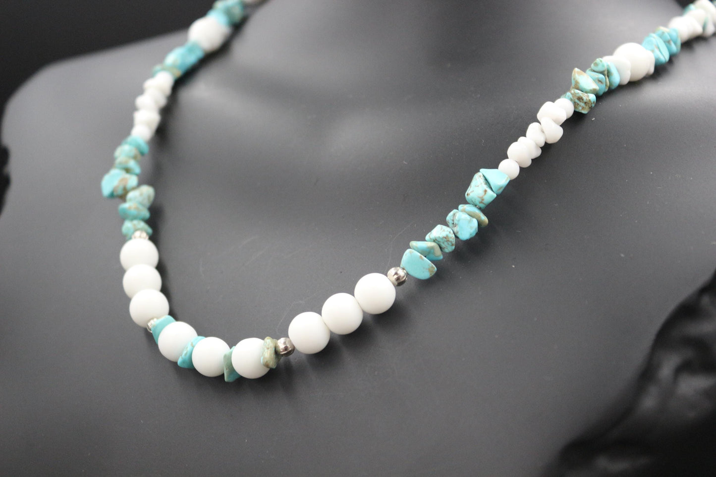 Handmade Natural Gemstone Necklace - "Arctic Breeze"