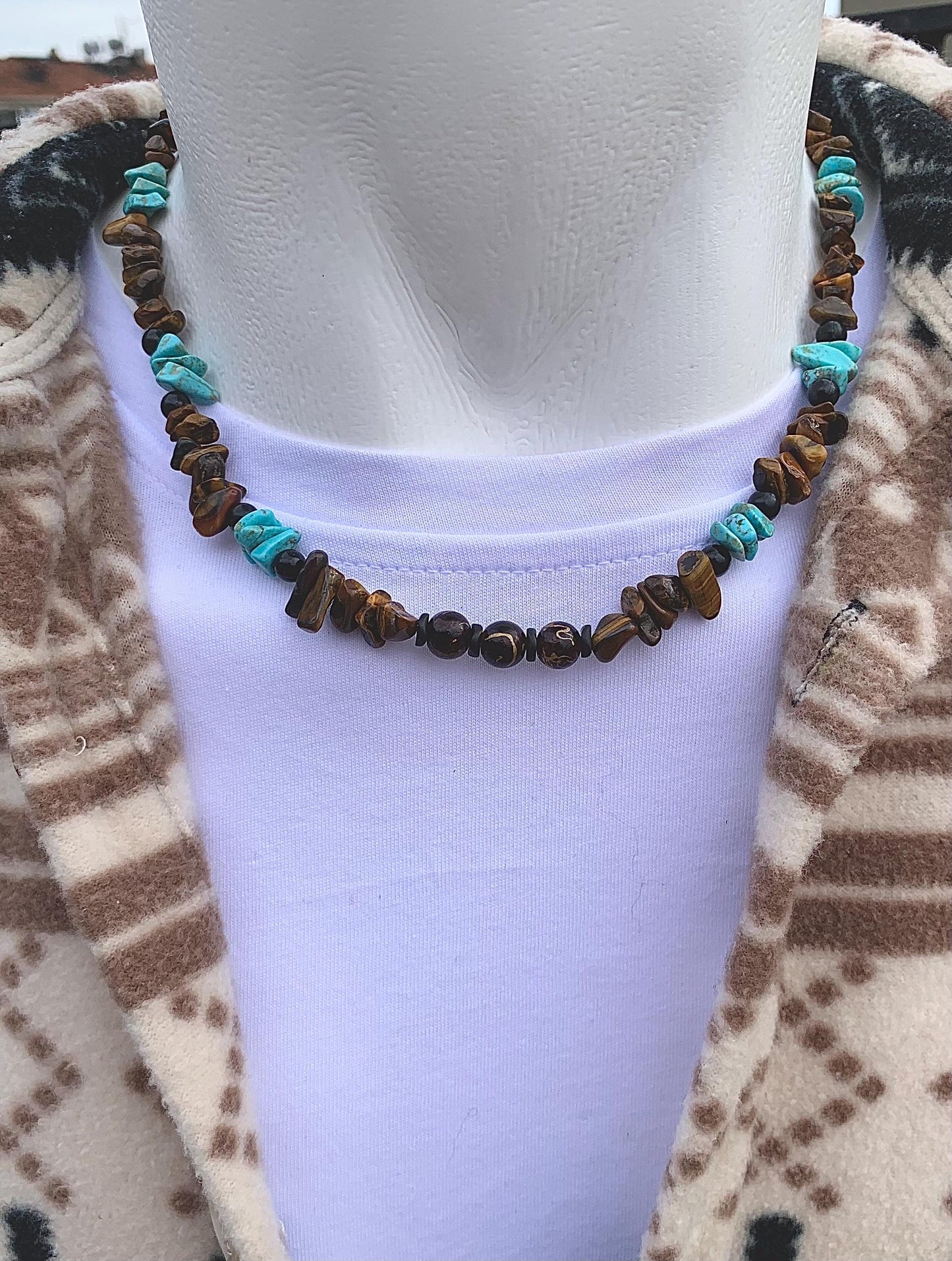 tigereye ,turquoise ,stone ,minimalist ,necklaces, Energy ,Stones ,Protection ,Jewelry ,Handmade ,Necklace ,Delicate ,Everyday, Jewelry