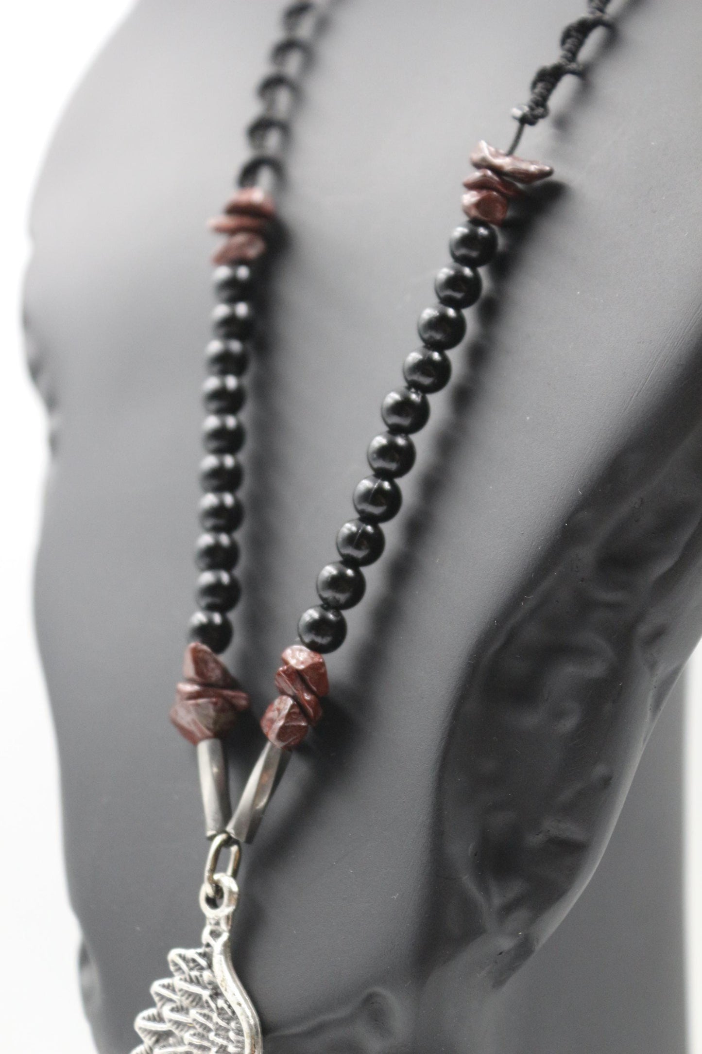 Red Jasper and Symbolic Pendant - Handmade Necklace