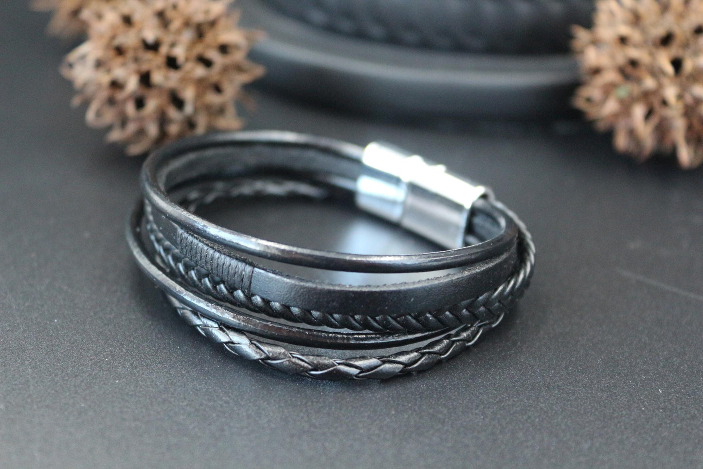 Men's Bracelet - Genuine Leather, Handmade