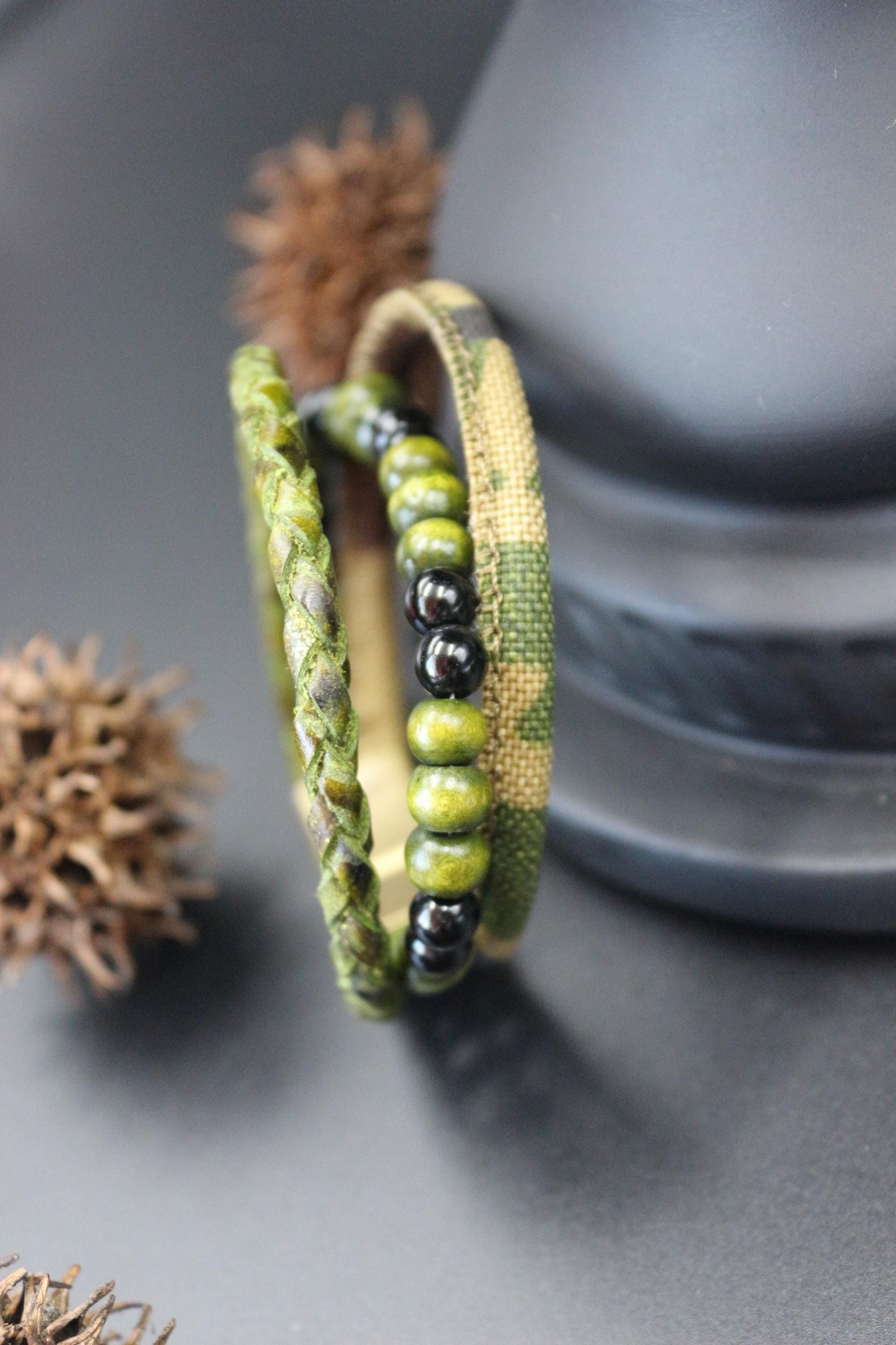 Handmade Military Style from Leather and Wood
