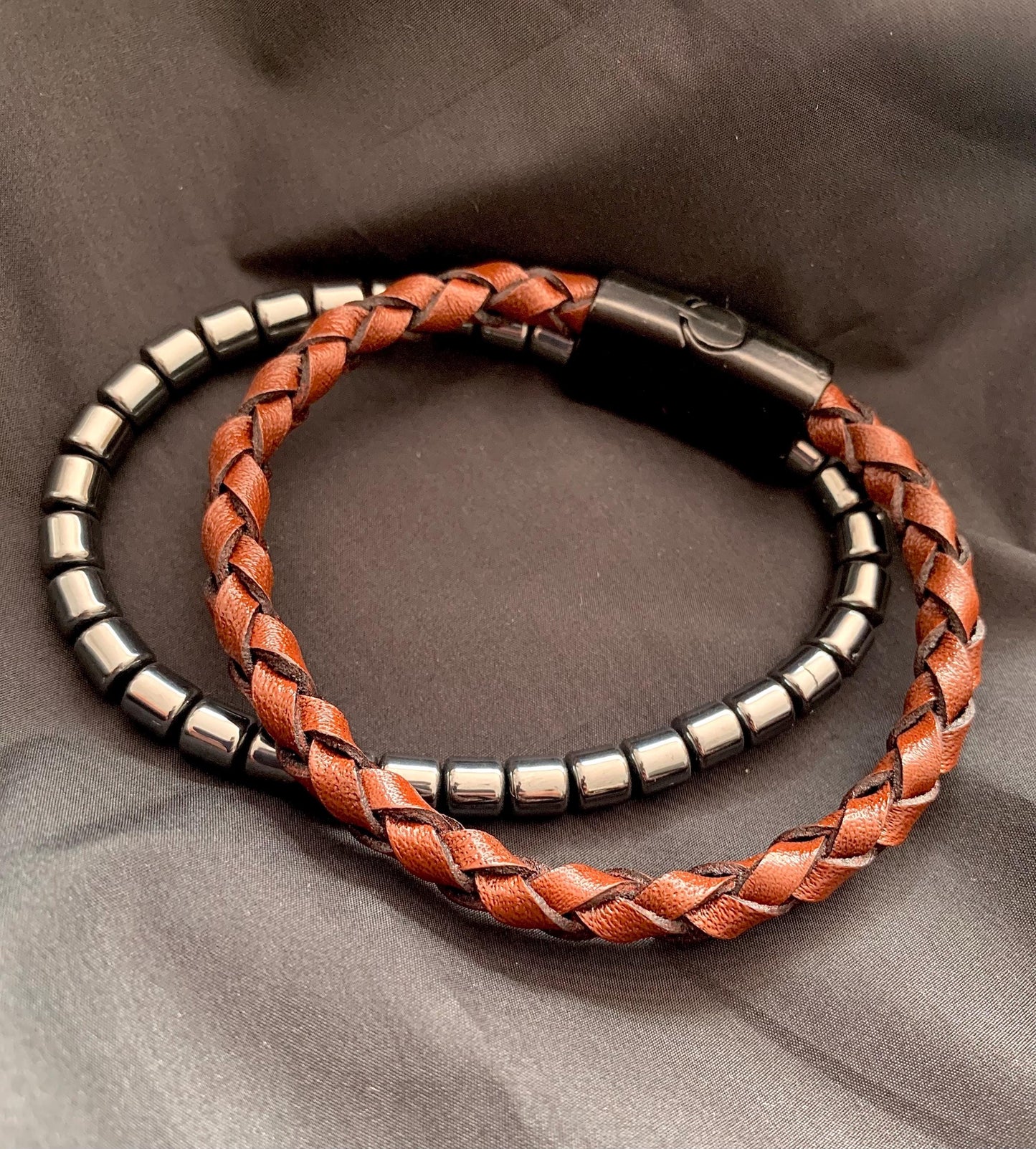 gamstone ama original leather Hematite ,quality and masculinity special design