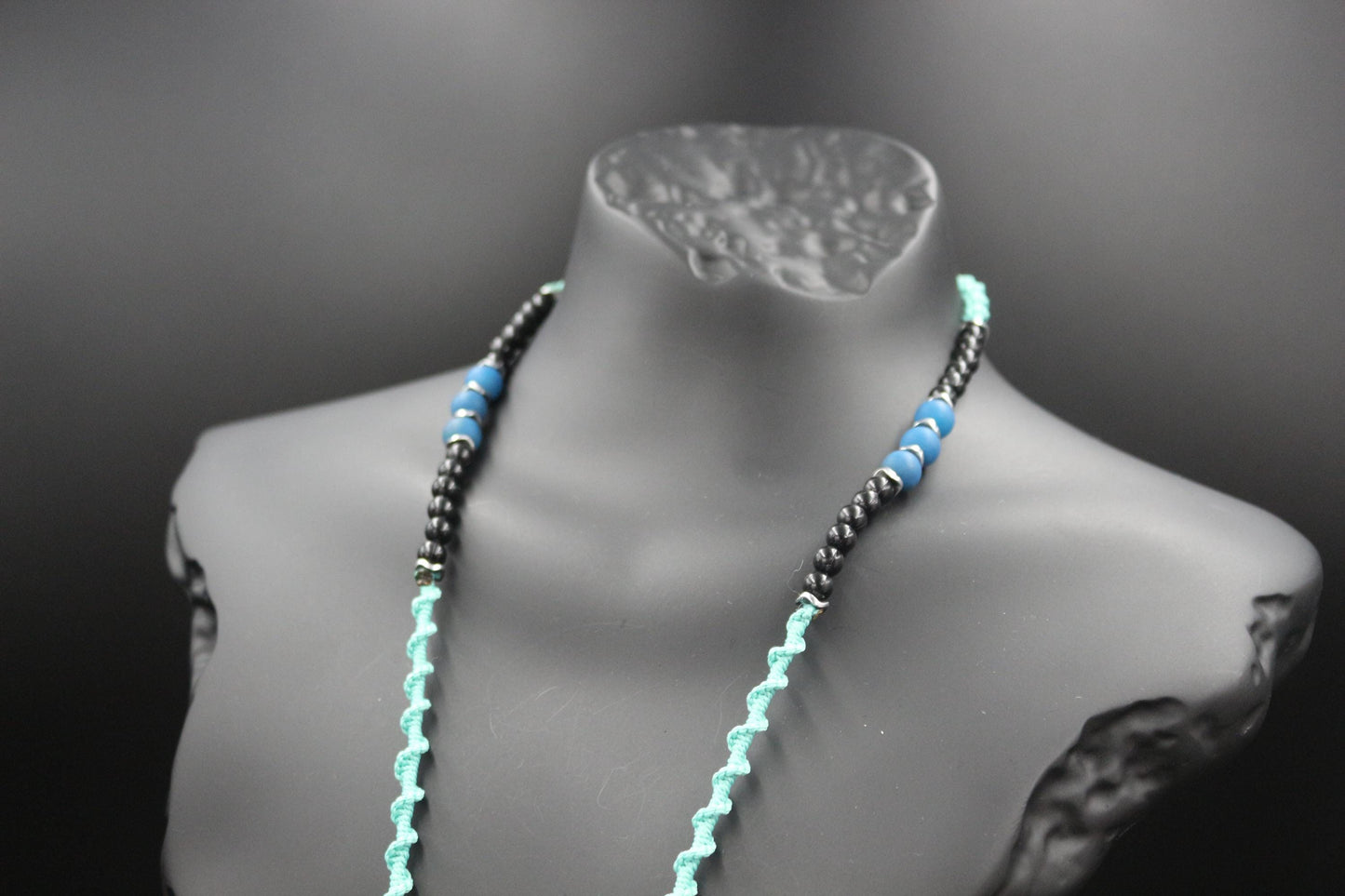 Handmade necklace from natural stones, turquoise and variscite stone necklace