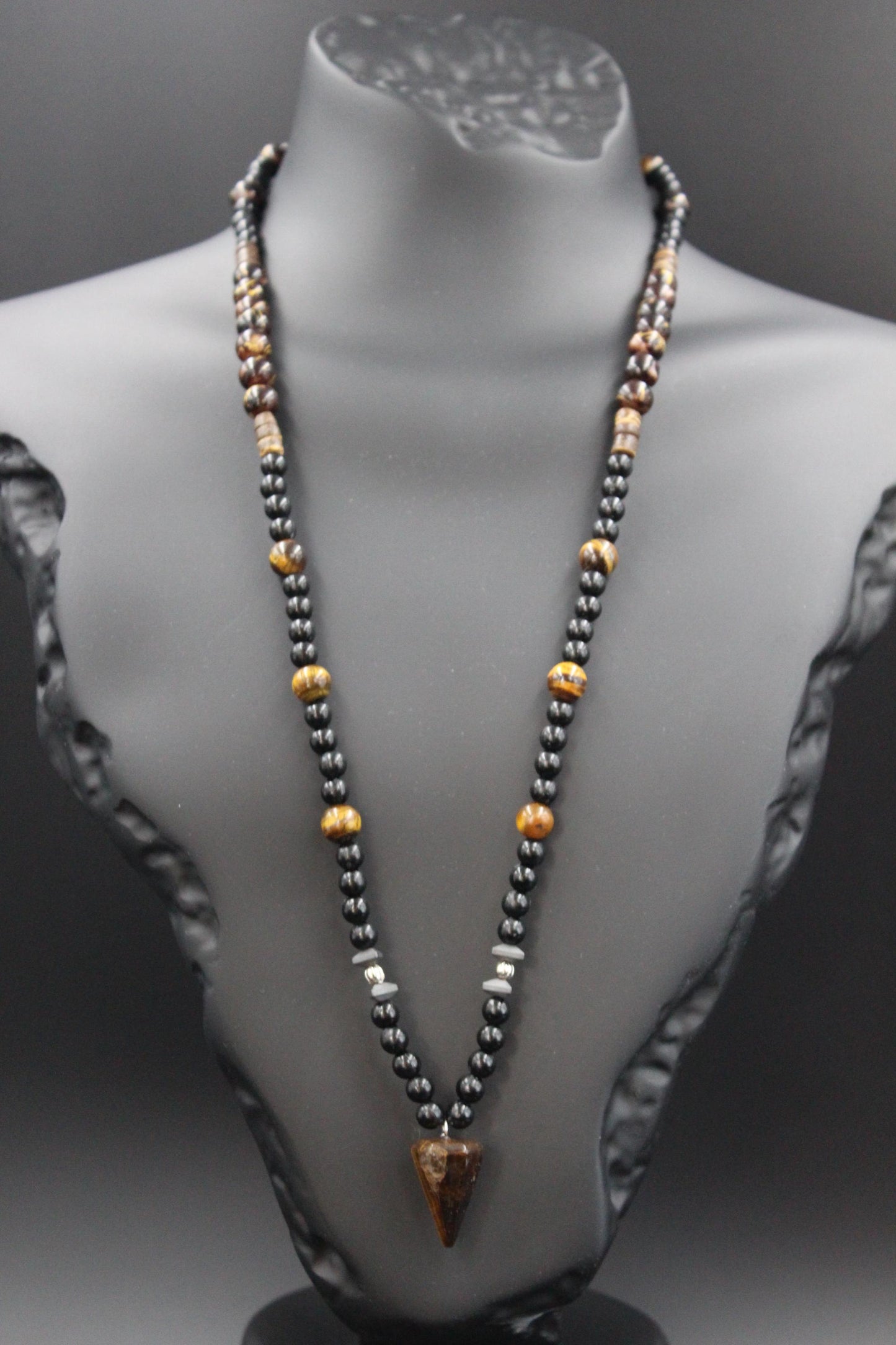 Handmade Tiger's Eye Stone Necklace – Natural Gemstone Jewelry, Unisex Pendant, Boho & Spiritual Gift