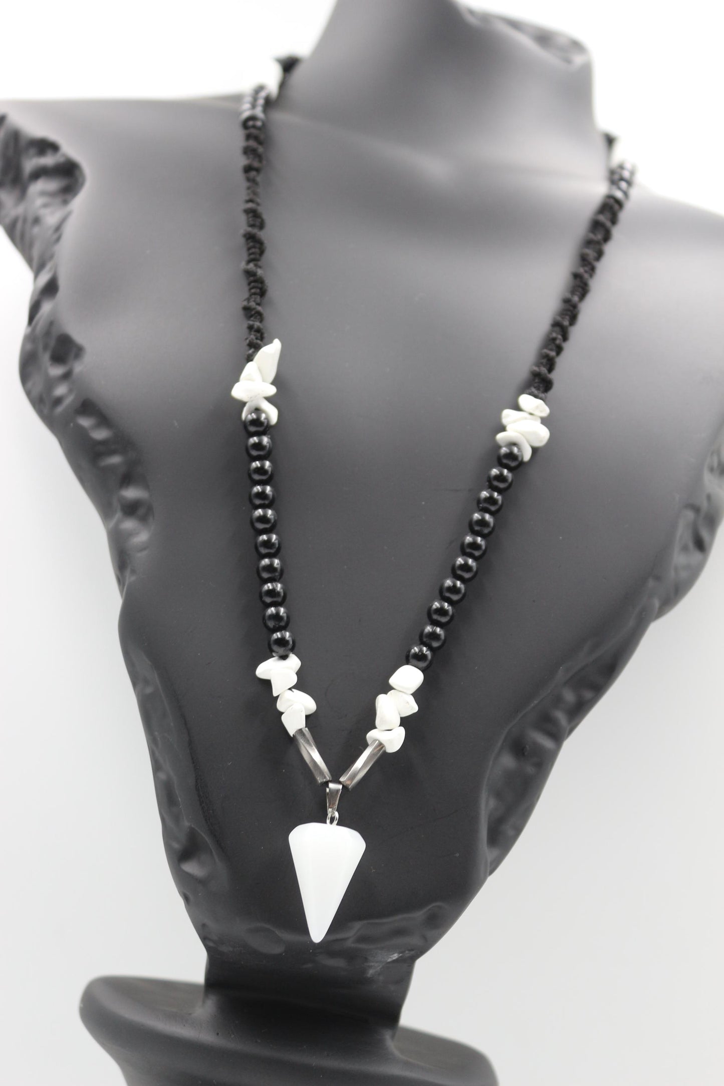 Handmade Quartz and White Howlite Stone Necklace