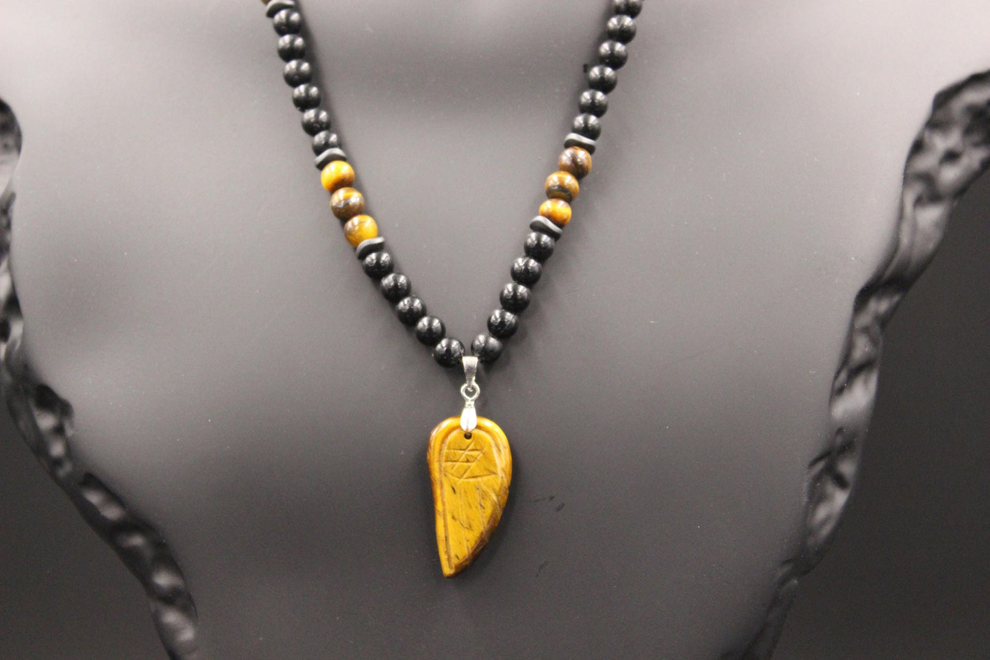 Handmade Tiger's Eye Necklace: Natural Stone Pendant, Unique Design