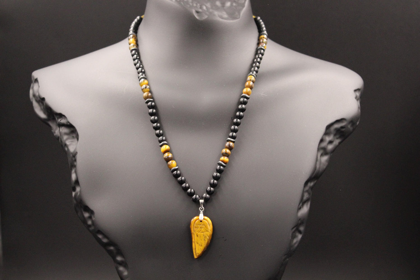 Handmade Tiger's Eye Necklace: Natural Stone Pendant, Unique Design