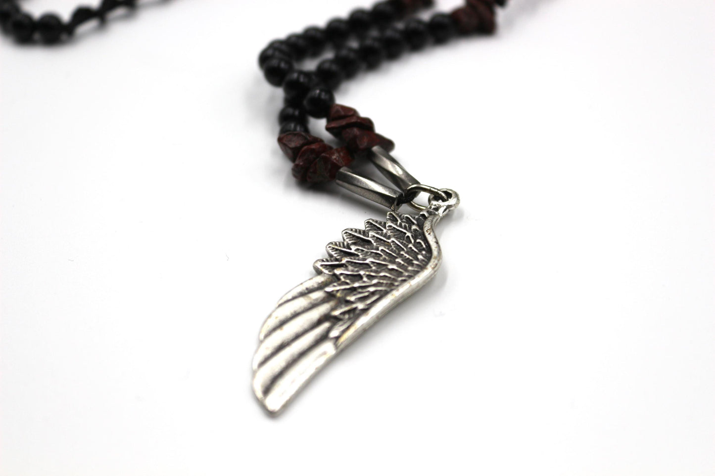 Red Jasper and Symbolic Pendant - Handmade Necklace
