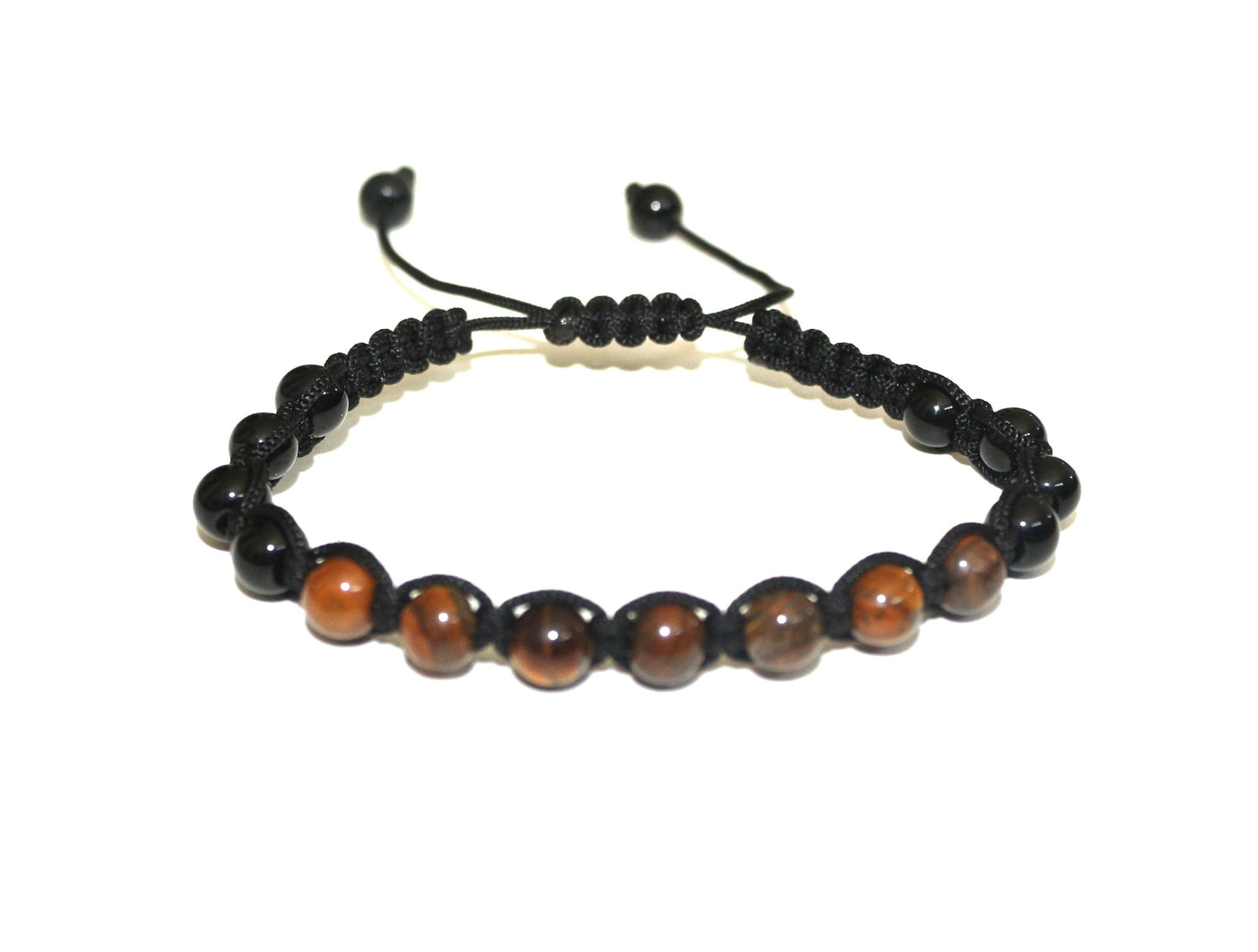 Bracelet - Handmade with Tiger's Eye and Onyx