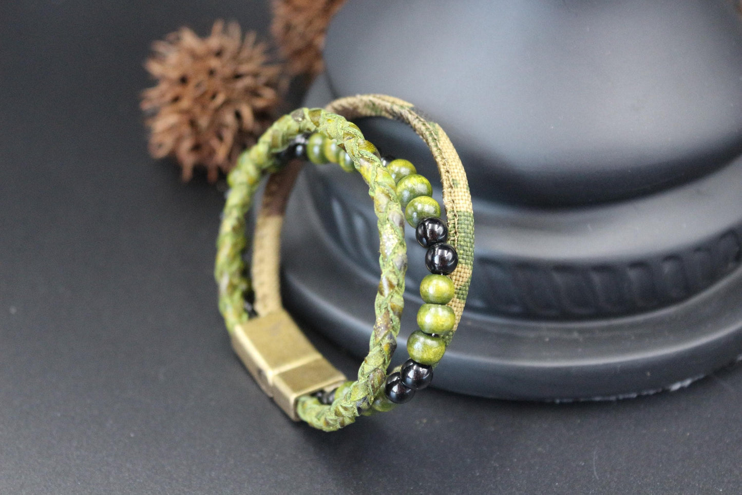 Handmade Military Style from Leather and Wood