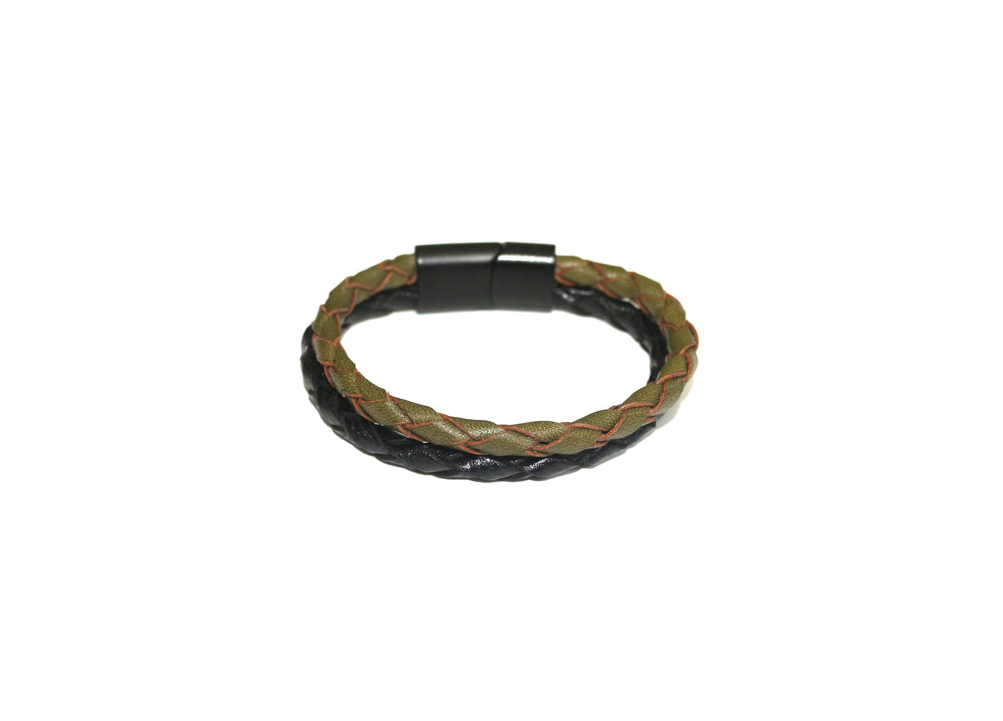 Handmade from Genuine Leather in Casual Style Bracelet Double Braid
