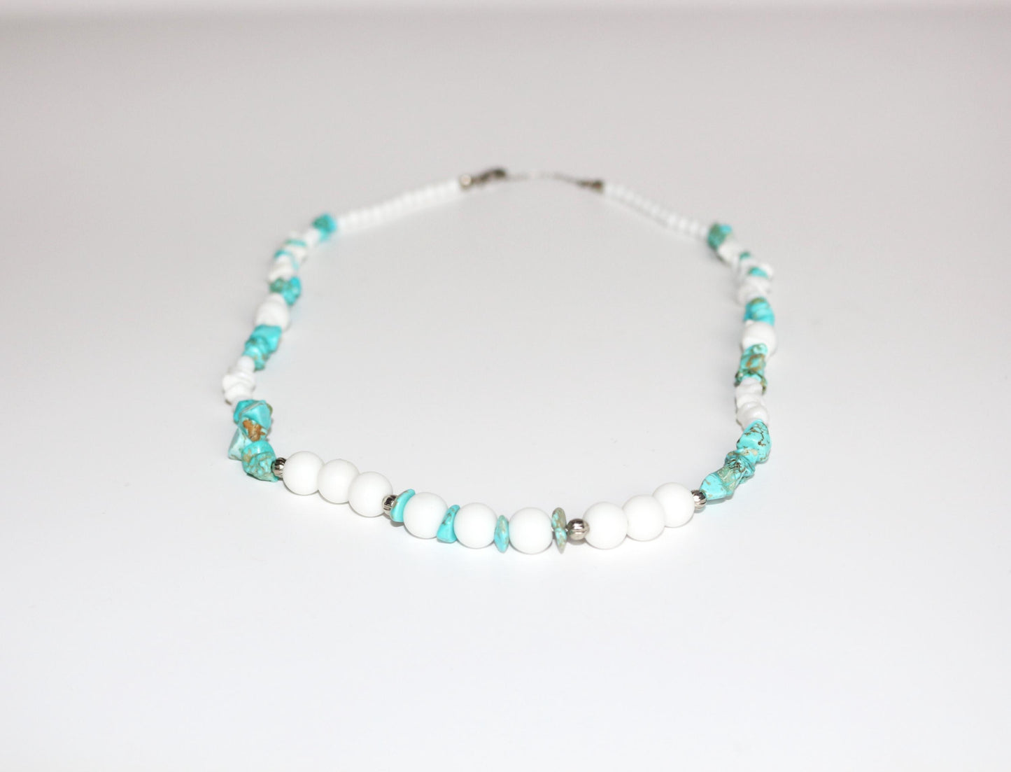 Handmade Natural Gemstone Necklace - "Arctic Breeze"