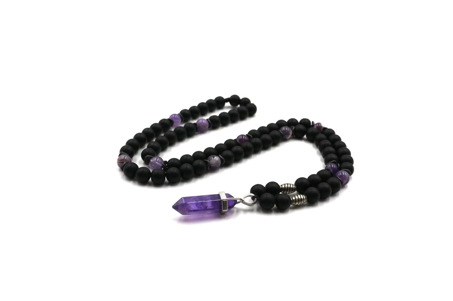 Handmade Unisex Amethyst Necklace – Natural and Stylish Design