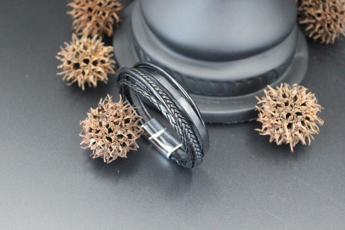 Men's Bracelet - Genuine Leather, Handmade