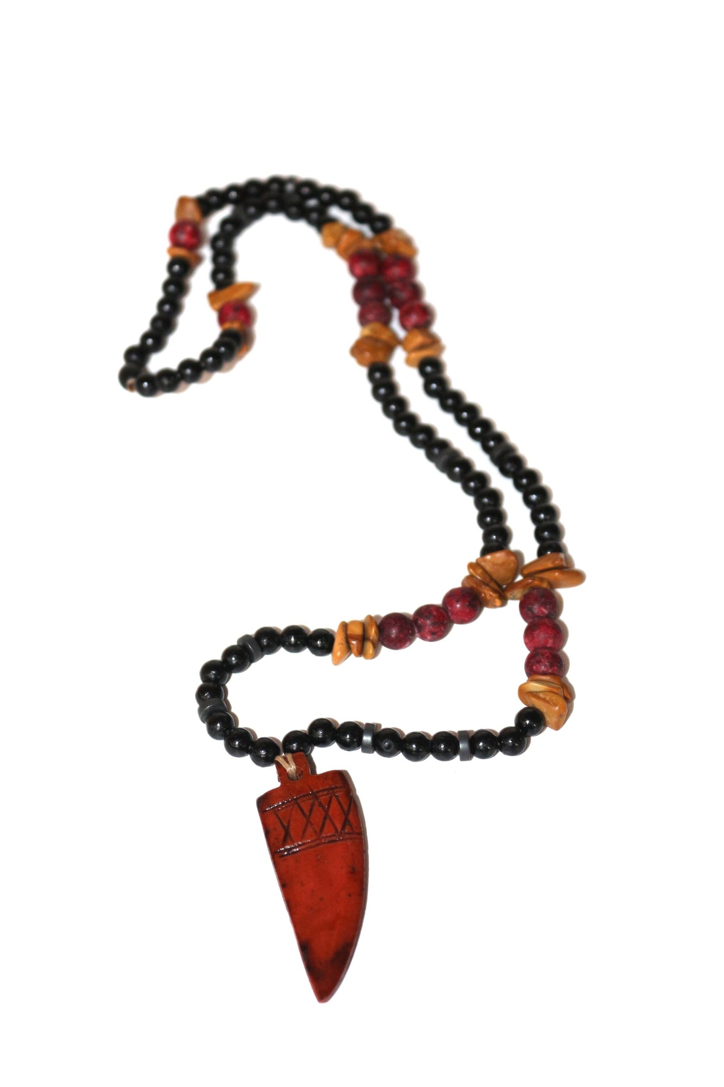 Red Garnet and Yellow Jasper Necklace. Handmade Necklace, Original Design – "Earth Energy"