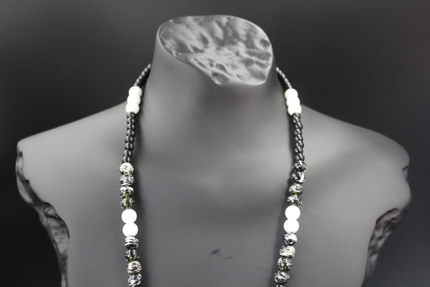 Black Agate Necklace - Handmade, Natural Stone in Eagle Claw