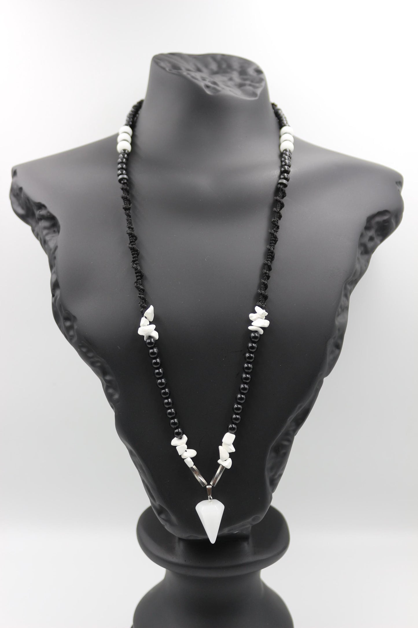 Handmade Quartz and White Howlite Stone Necklace