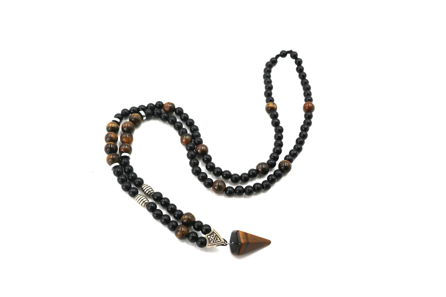 Handmade Tiger's Eye Necklace: Triangle Pendant, Boho Spiritual Jewelry