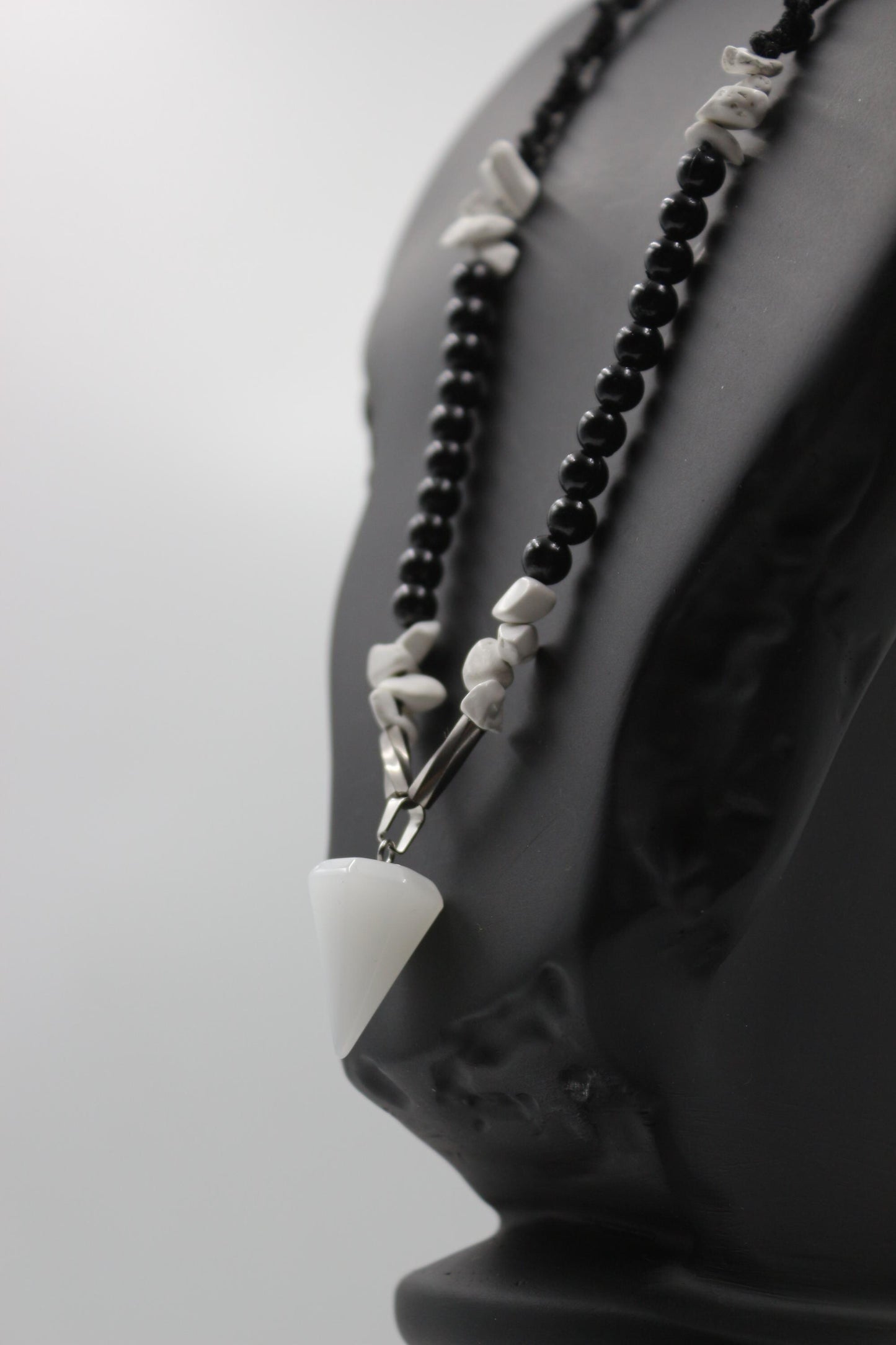 Handmade Quartz and White Howlite Stone Necklace