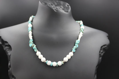 Handmade Natural Gemstone Necklace - "Arctic Breeze"
