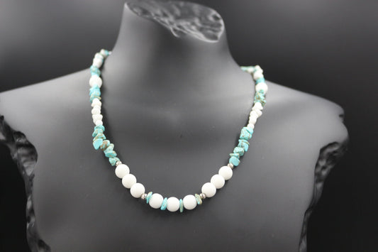 Handmade Natural Gemstone Necklace - "Arctic Breeze"