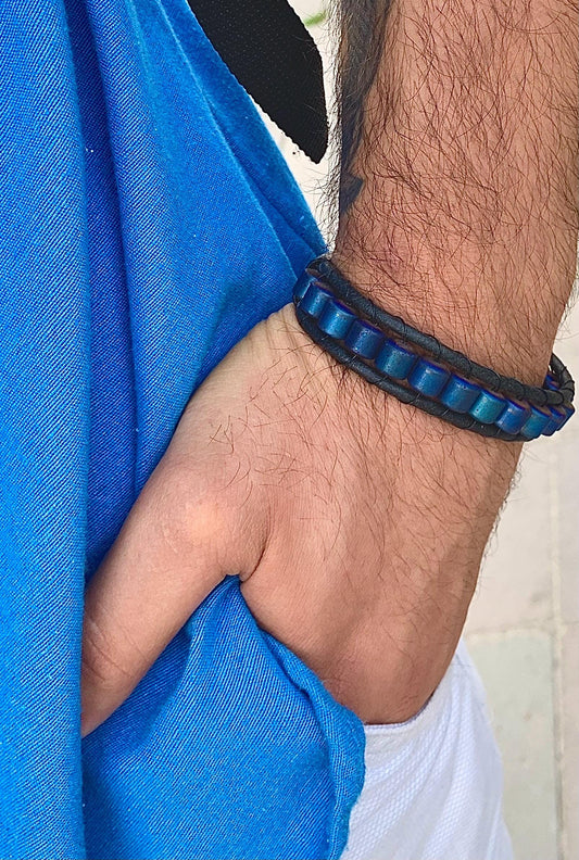 Men's Hematite Bracelet: Natural Stone, Minimalist Energy Jewelry