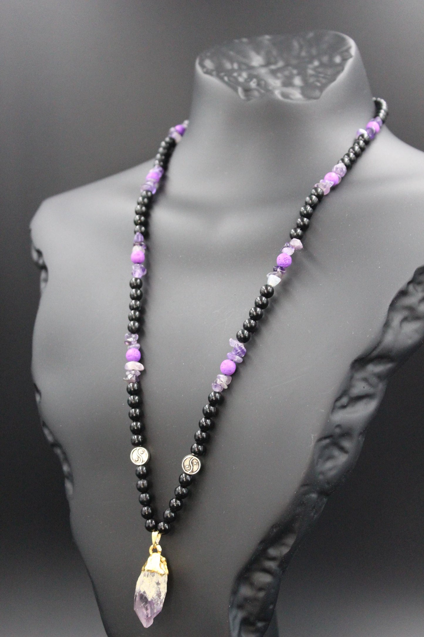 Mystic Amethyst Yin-Yang Necklace