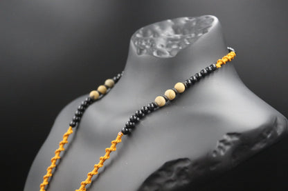 Citrine, Agate and Hand-Woven Necklace - "Sunlight" - Artisan Crafted