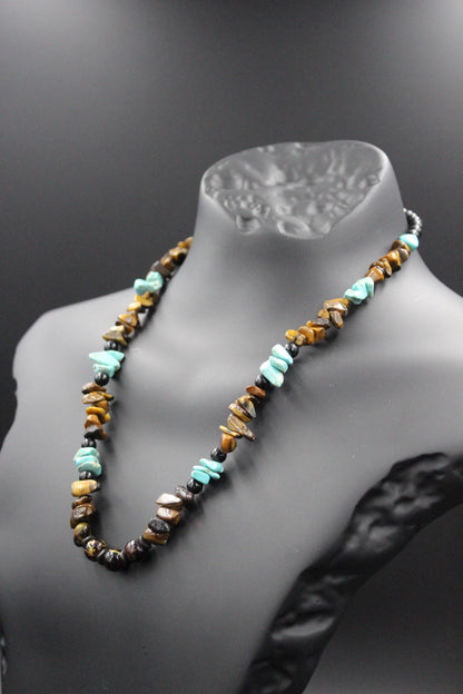 Turquoise and Tiger's Eye - Handmade Necklace